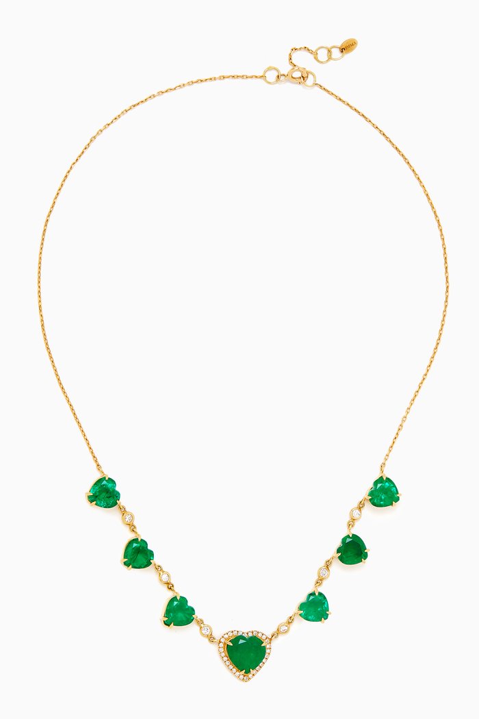 

Emerald & Diamond Necklace in 18kt Yellow Gold
