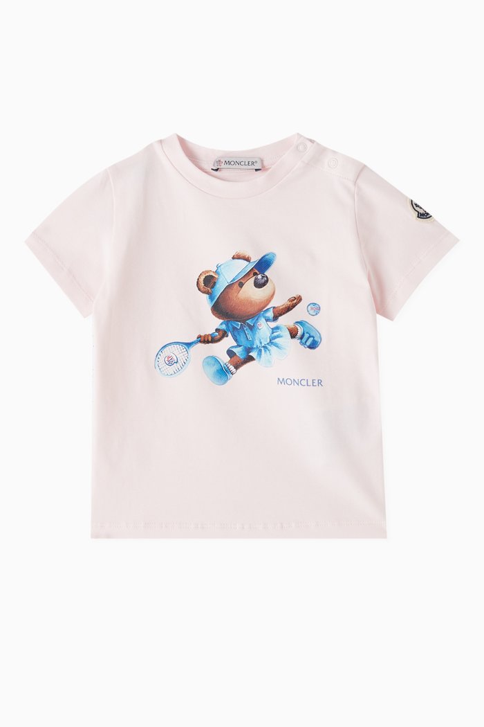 

Bear Logo T-shirt in Cotton Jersey, Pink