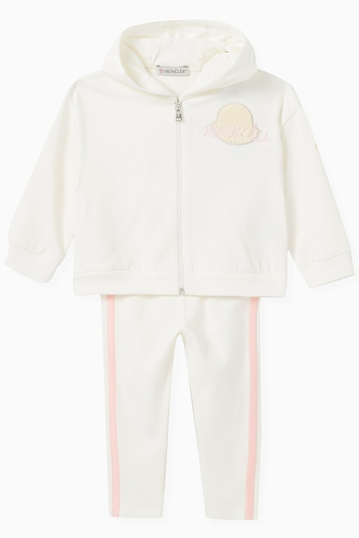 

Logo Patch Tracksuit in Cotton Fleece, White