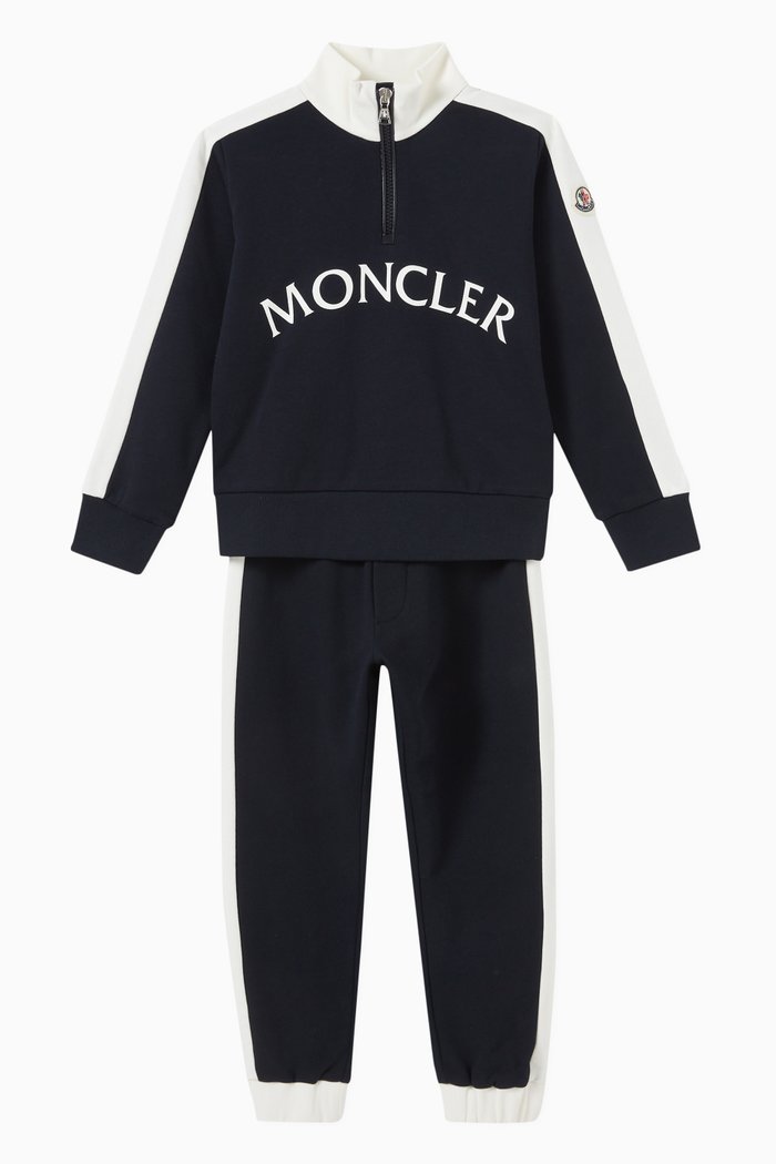 

Logo-print Tracksuit in Cotton Fleece, Black