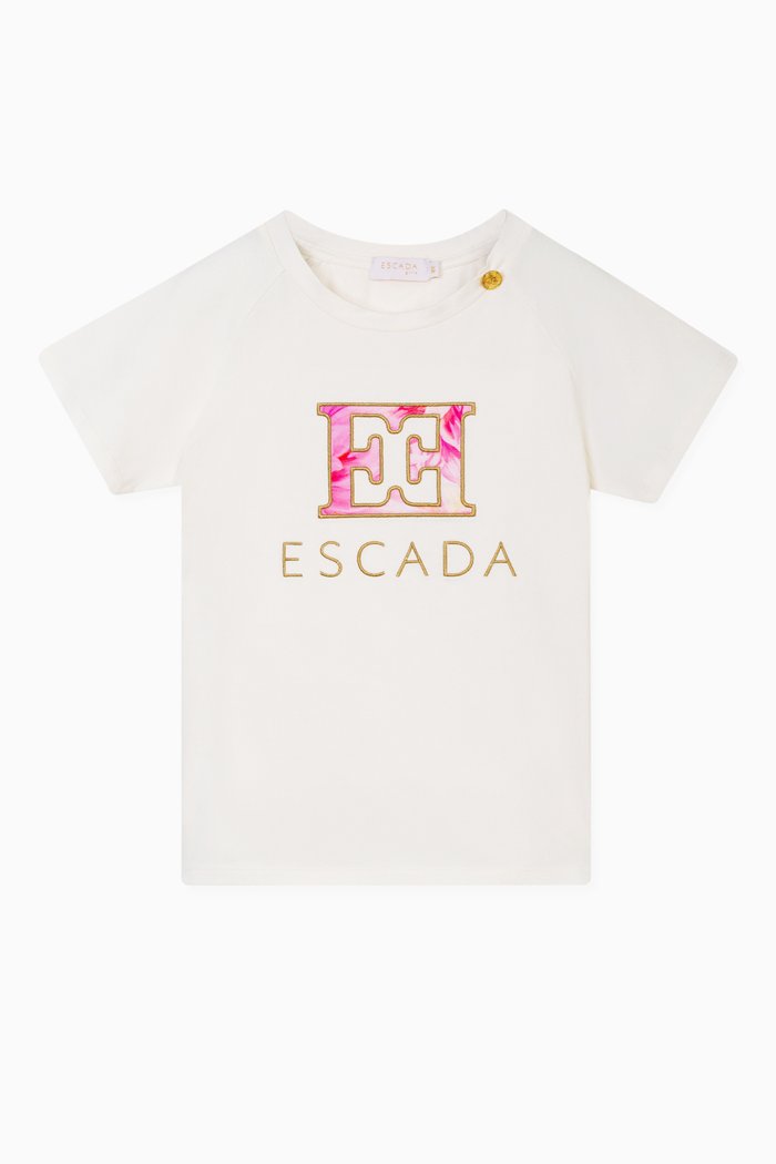 Logo-embroidered T-shirt in Cotton, White