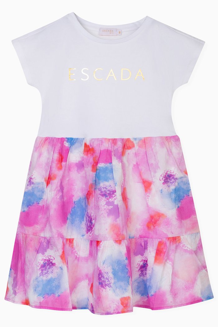 

Tie-dye Logo Dress, White