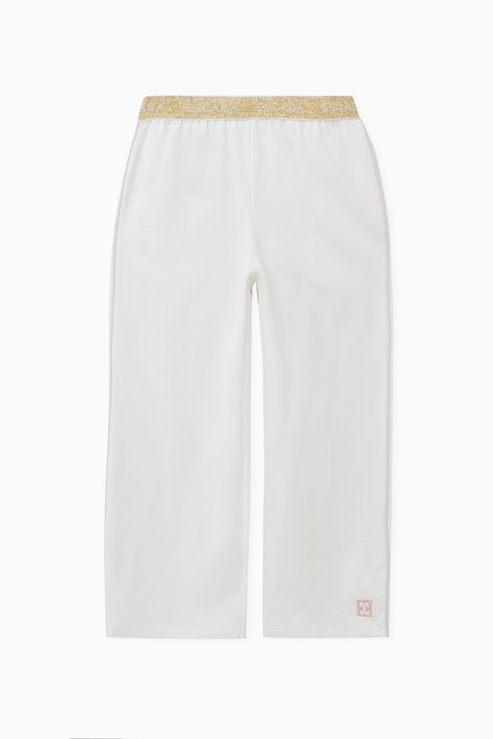 

Glitter Logo-detail Sweatpants, White