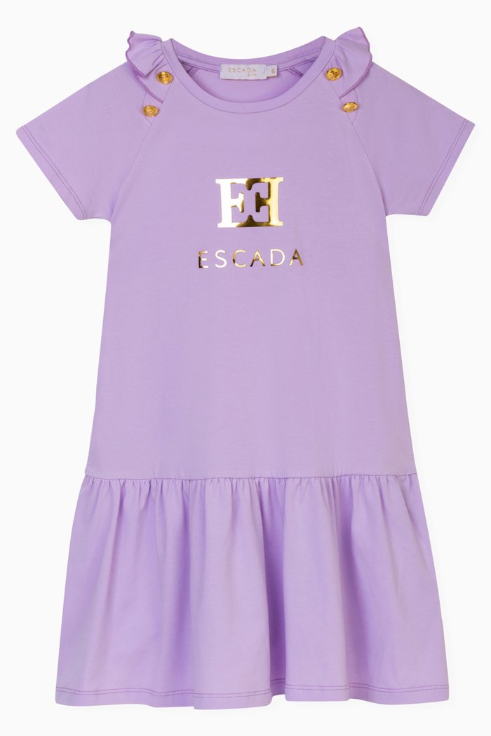 

Ruffled Logo-detail Dress, Purple