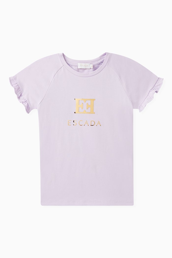 

Metallic-logo T-shirt in Cotton, Purple