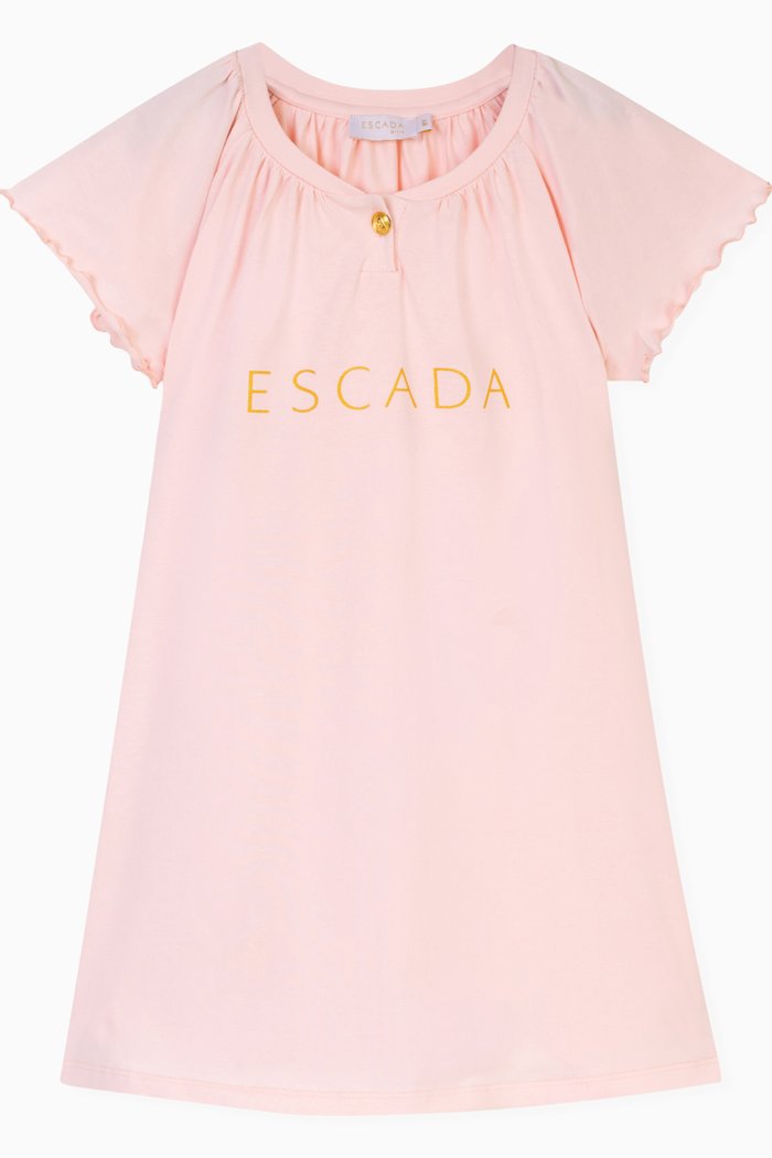 

Logo-print Pleated Dress, Pink