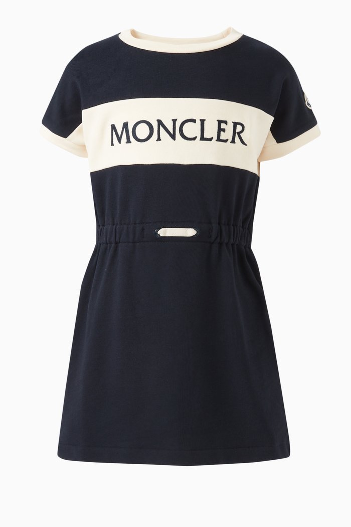 

Logo Dress in Cotton Piqué, Black