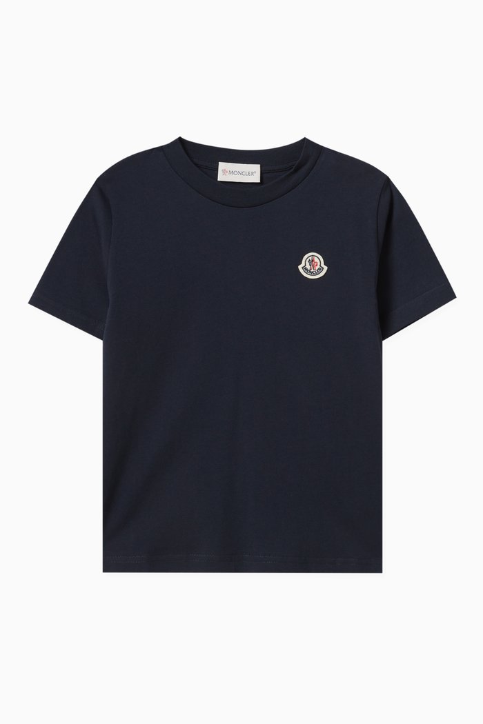 

Logo Patch T-shirt in Cotton Jersey, Blue