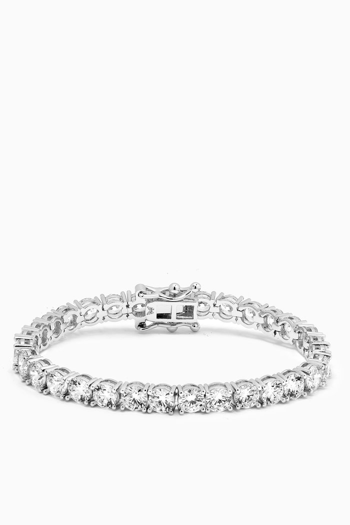 

Classic Tennis Bracelet in Brass, Silver