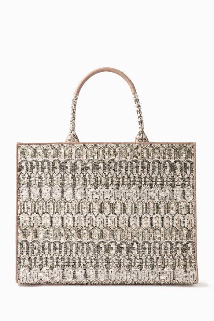 

Furla Opportunity Tote Bag in Jacquard Fabric, Gold