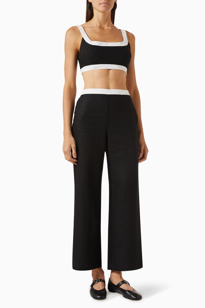 

Alma Two-piece Set in Linen, Black