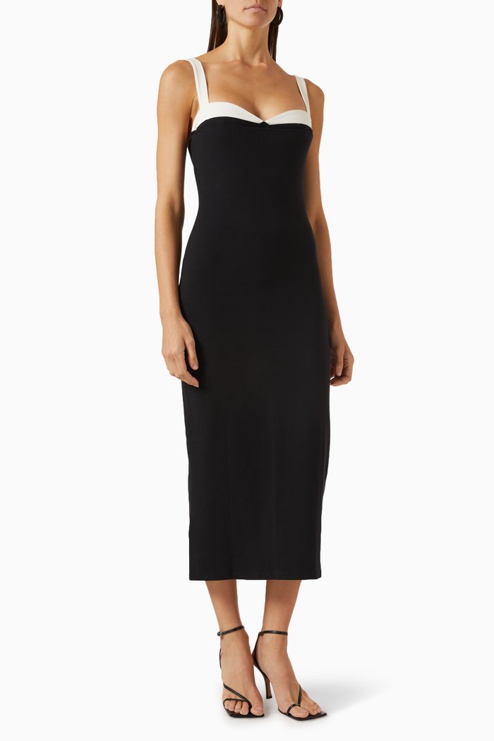 

Nelle Knit Dress in Stretch Cotton, Black