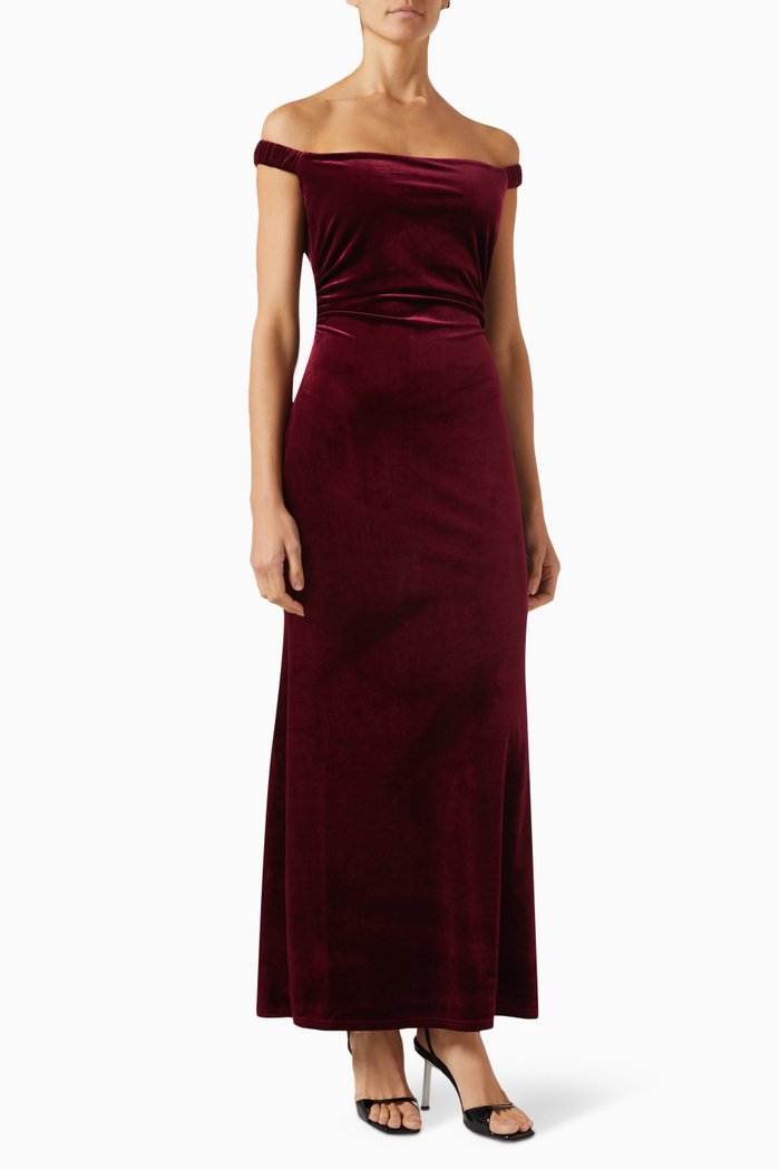 

Ritz Knit Dress in Velvet, Burgundy
