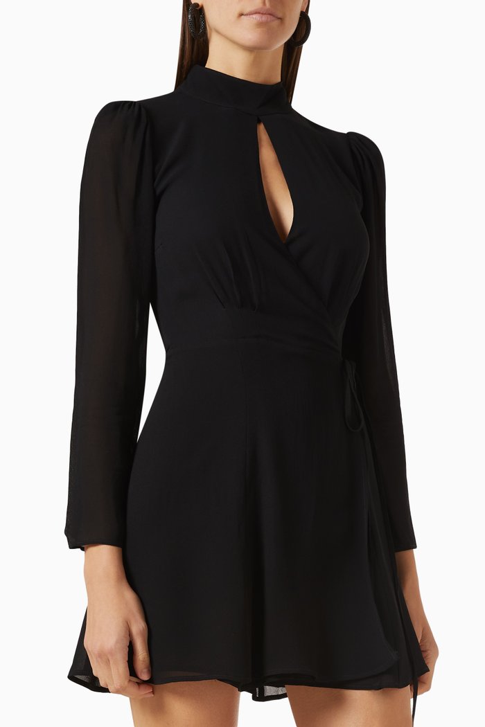 

Ottessa Mini Dress in Georgette, Black