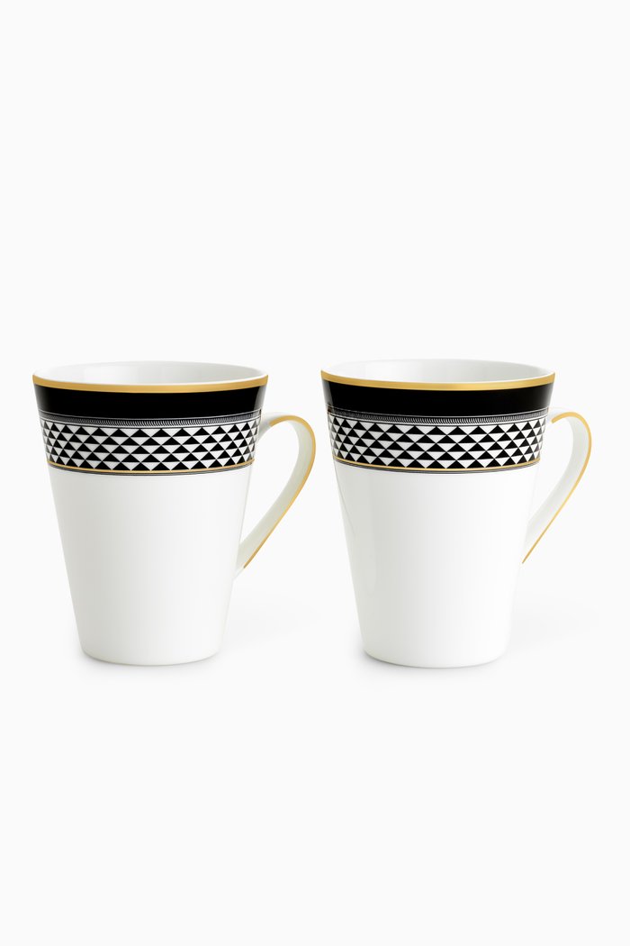

Mosaiques De Baalbek Mug Set in Fine Bone China, Set of 2, White