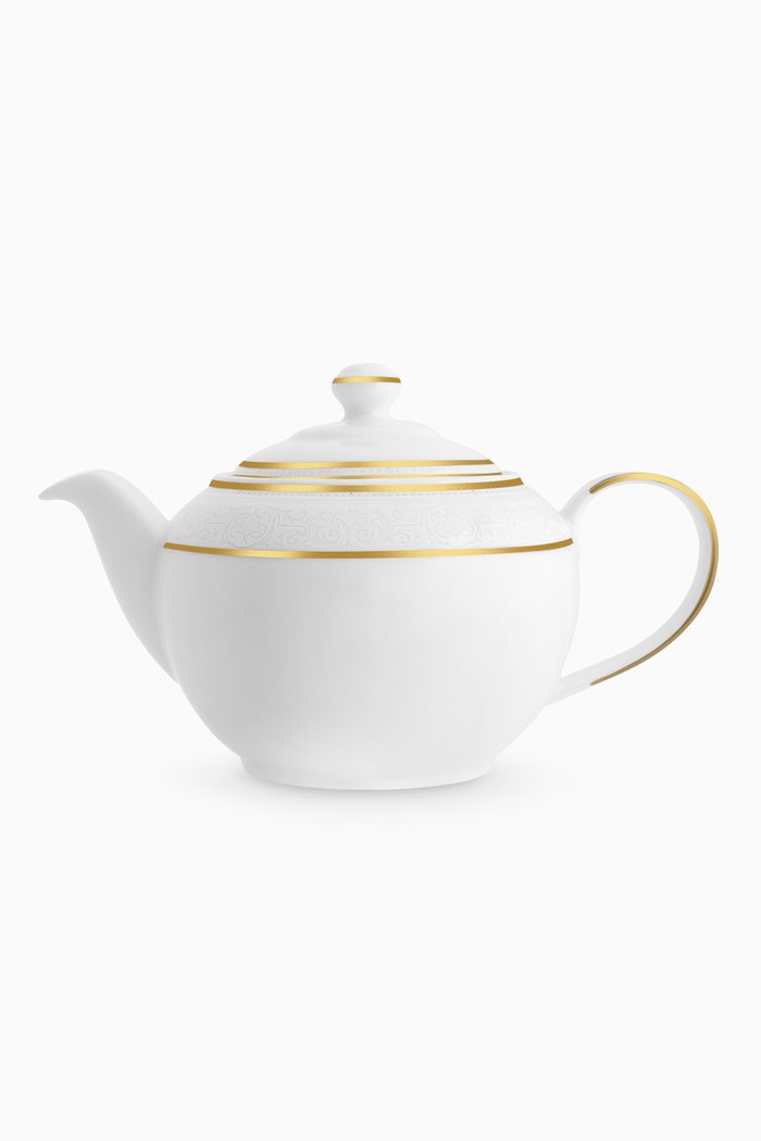 

Mosaiques De Baalbek Teapot in Fine Bone China, 1L, White