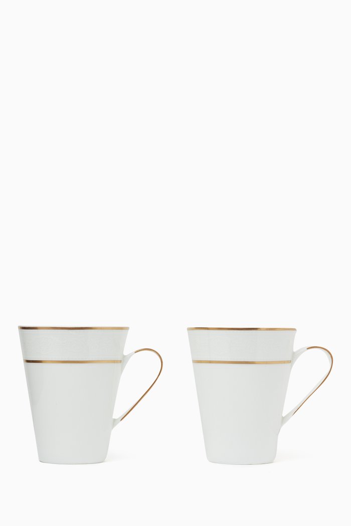 

Mosaiques De Baalbek Mug Set in Fine Bone China, Set of 2, White