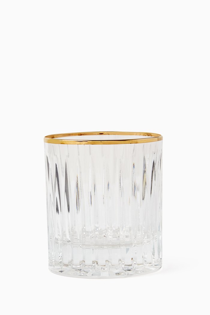 

Tulipa Platinum Old Fashioned Tumblers in Crystal, Gold