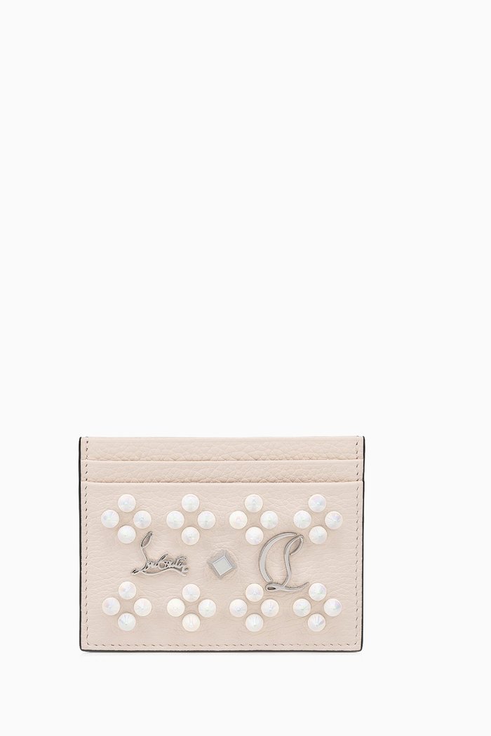 

Loubisky Card Holder in Calf Leather, Neutral