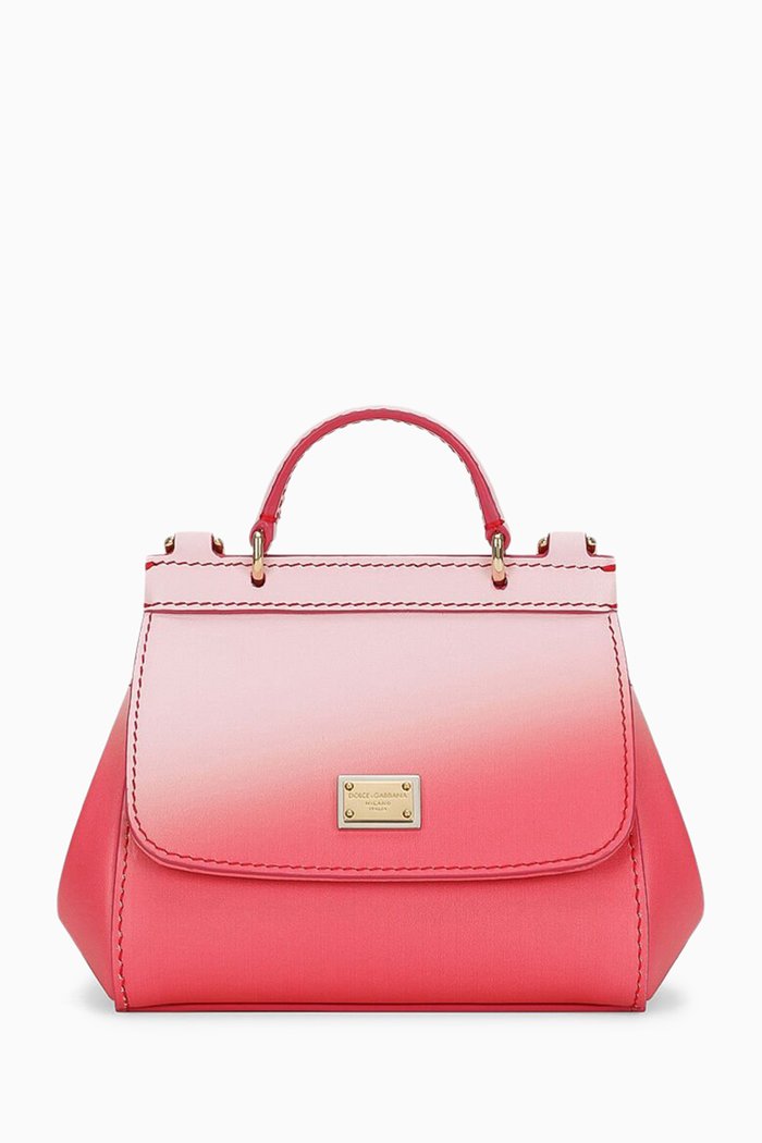 

Mini Sicily Bag in Calfskin Leather, Pink