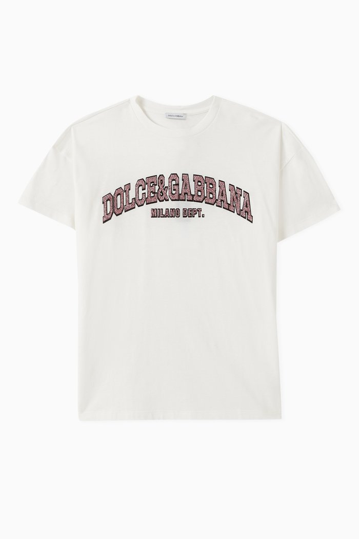 Glitter Logo T-shirt in Cotton-jersey, White