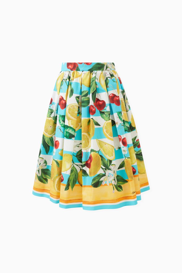 

Printed Skirt in Cotton, Multicolour