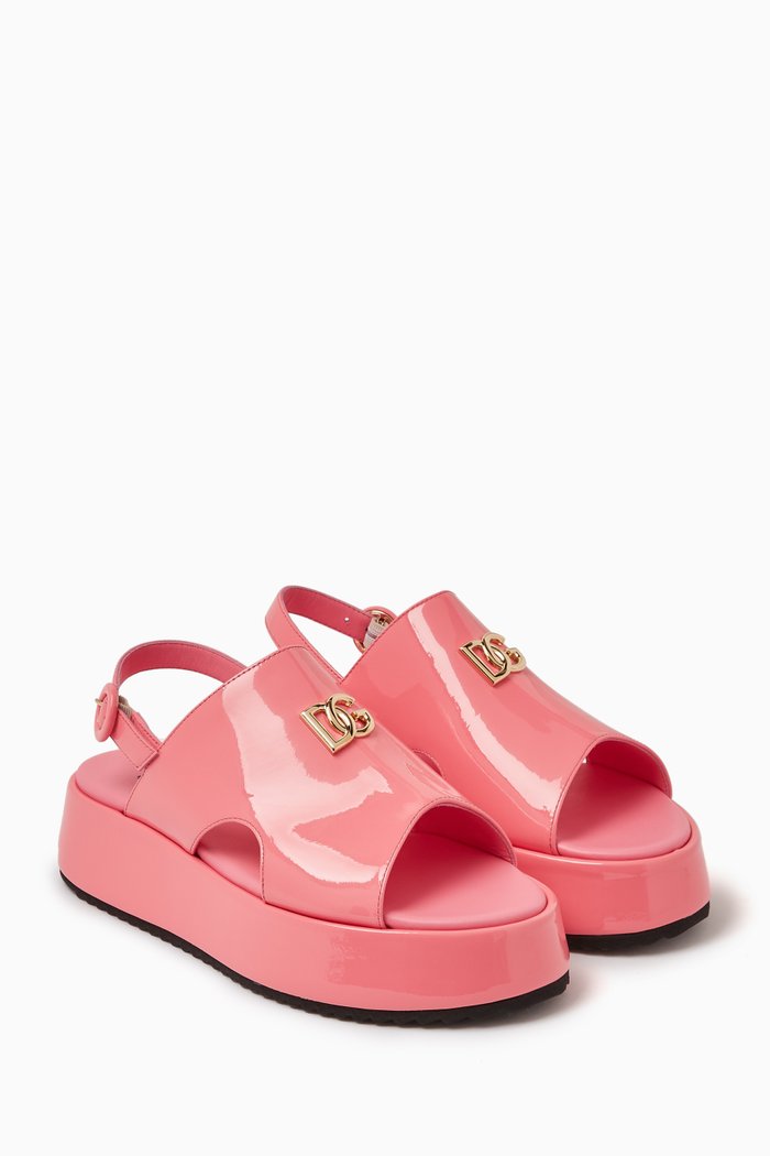 

DG Logo Sandals in Patent Leather, Pink