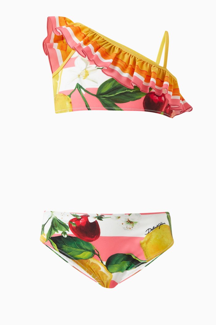 

Printed Two-piece Swimsuit in Stretch Nylon, Multicolour