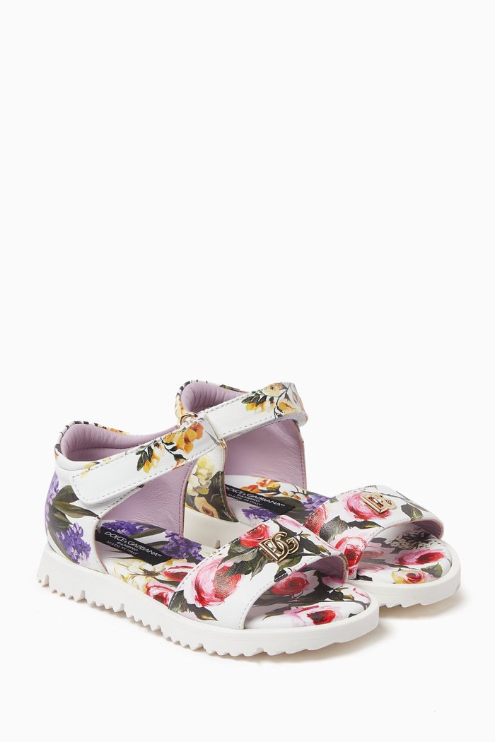 

Garden-print Sandals in Nappa, Multicolour