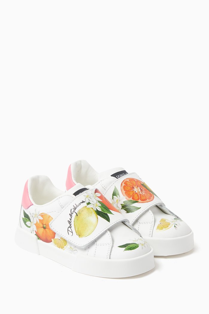 

Printed Sneakers in Leather, Green
