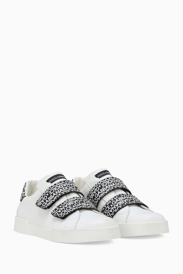 

Portofino Logo Sneakers in Leather, White