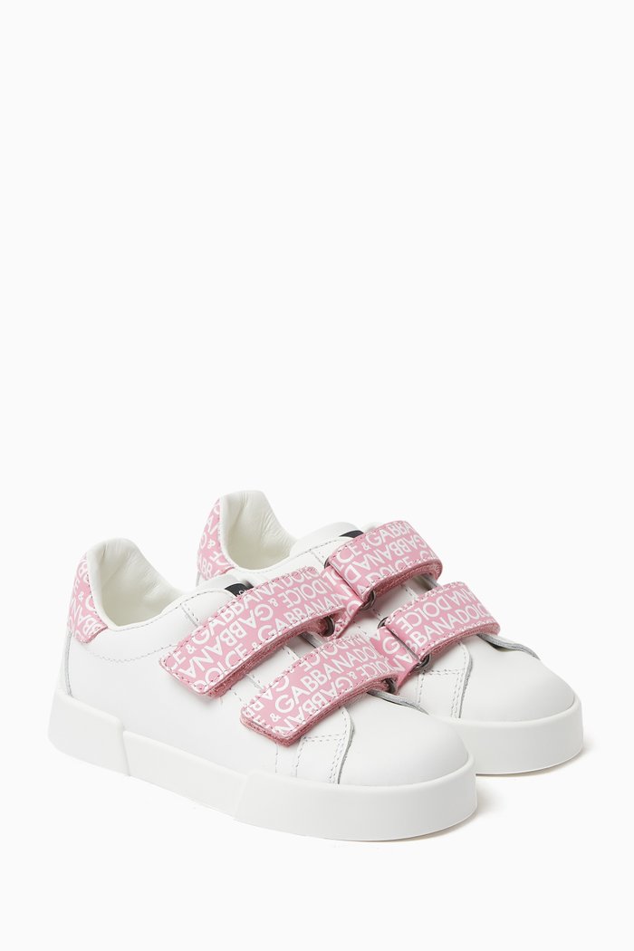 

Portofino Logo Sneakers in Leather, White