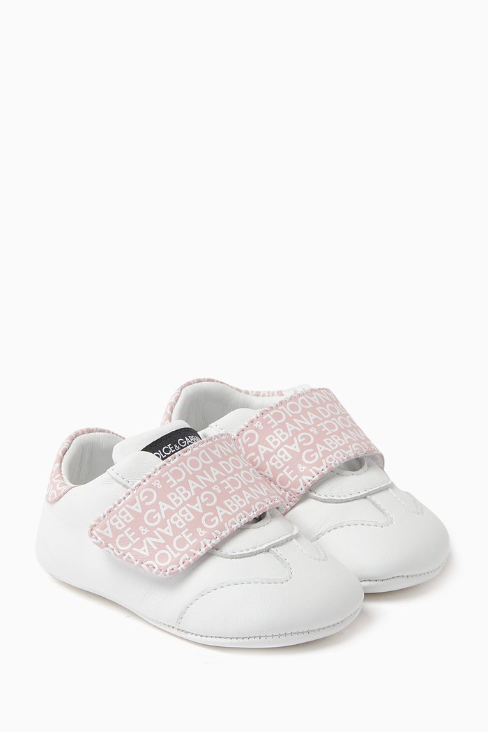 

Logo Velcro Sneakers in Leather, White