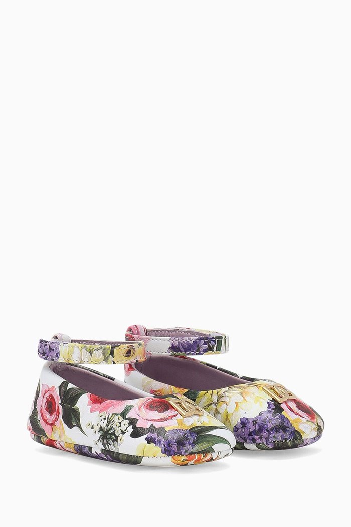 

Floral-print Ballet Flats in Nappa, Multicolour
