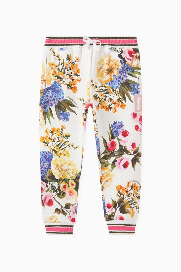

Garden Print Jogging Pants in Jersey, Multicolour