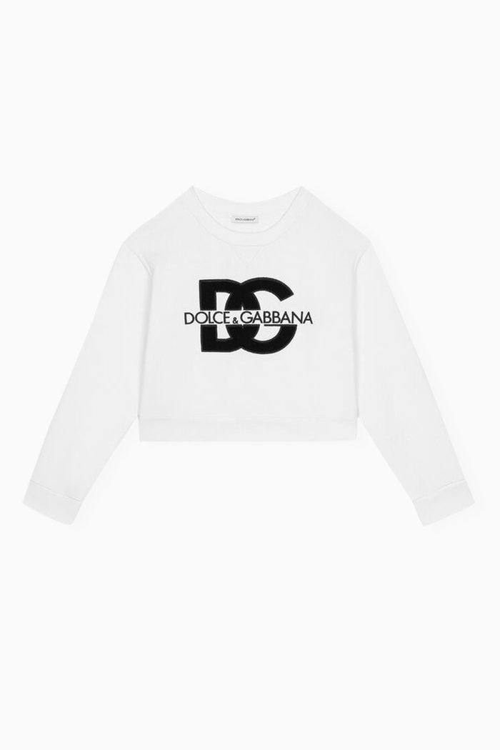 DG Logo-print Sweatshirt in Cotton-jersey, White