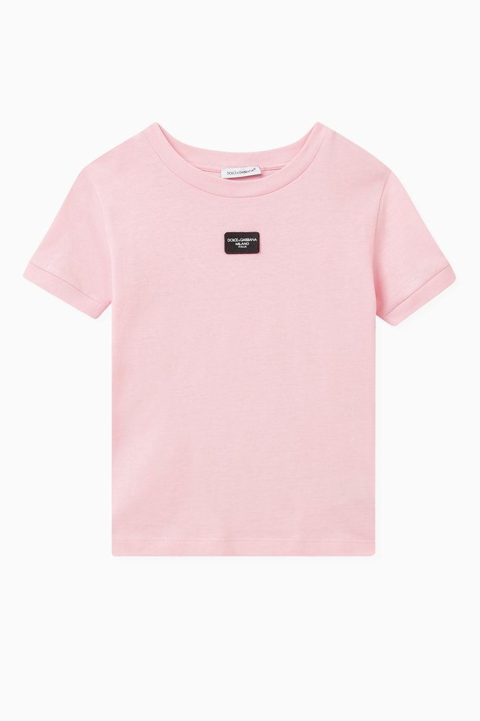 Logo-patch T-shirt in Cotton-jersey, Pink