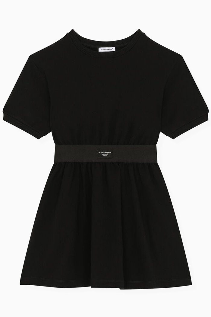 

Logo-patch Dress in Cotton-jersey, Black