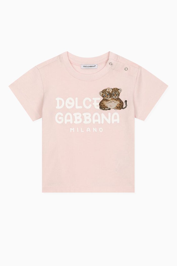 

Leopard Logo-print T-shirt in Cotton-jersey, Pink