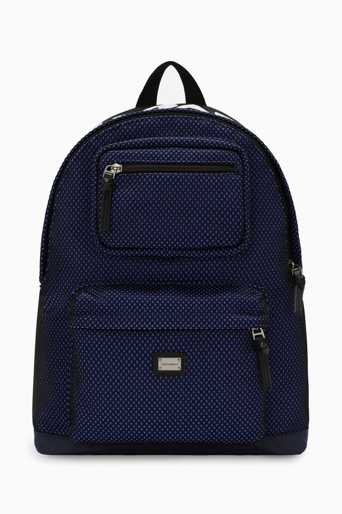 

Logo Tag Backpack in Mesh, Black