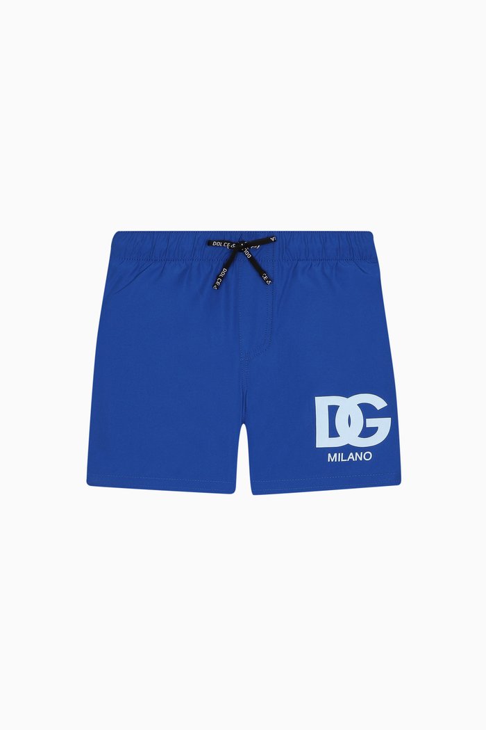 

Logo-print Swim Shorts in Technical Fabric, Blue