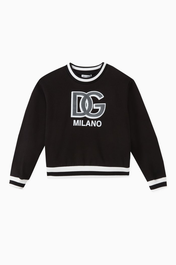 

Mesh Logo-patch Sweatshirt in Cotton-jersey, Black