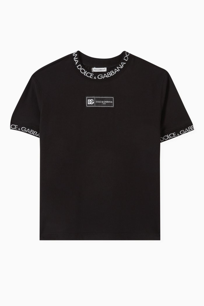 

Logo-trim T-shirt in Cotton-jersey, Black