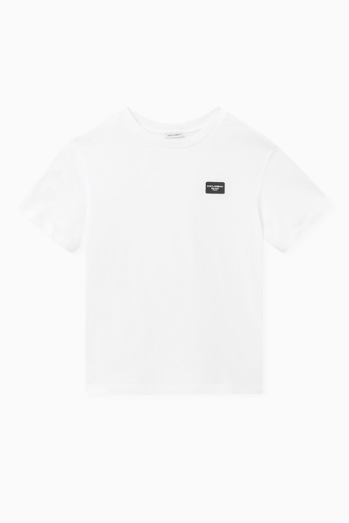 Logo-patch T-shirt in Cotton-jersey, White