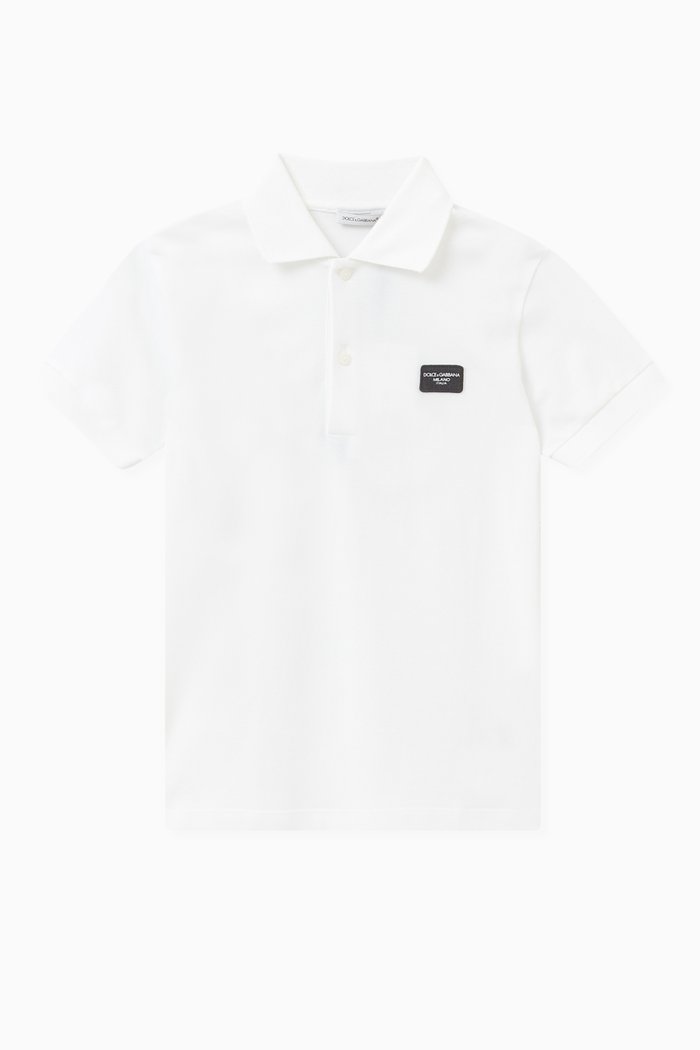 

Logo-patch Polo Shirt in Cotton-piqué, White