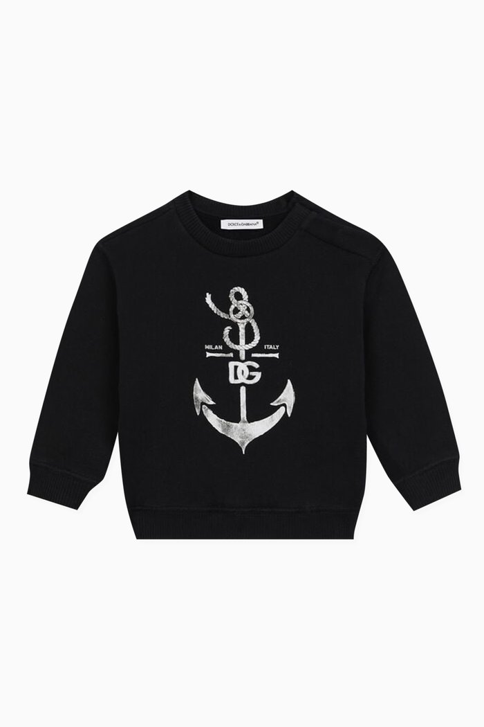

DG Anchor-print Sweatshirt in Cotton-jersey, Blue