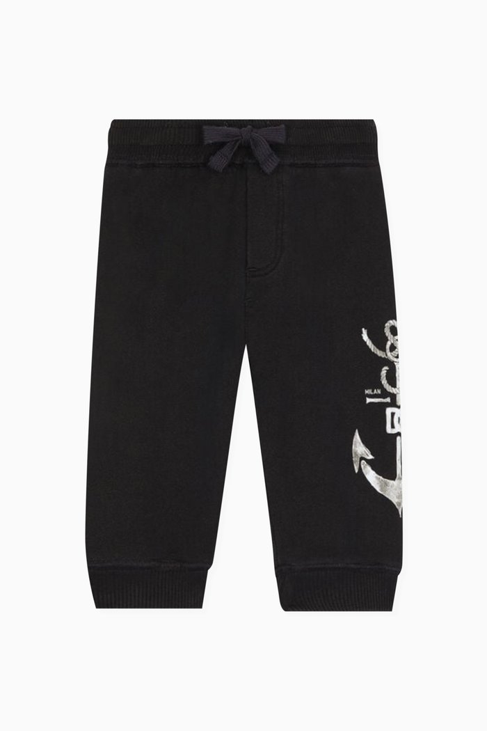 DG Anchor-print Sweatpants in Cotton-jersey, Blue