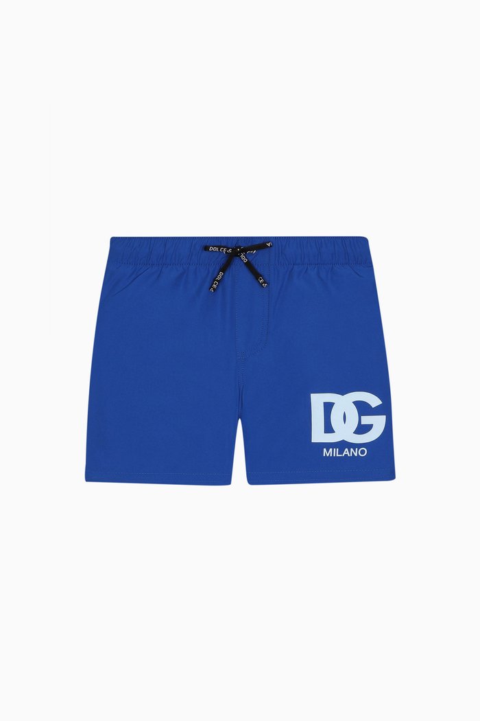 

DG Logo Swim Shorts in Technical Fabric, Blue