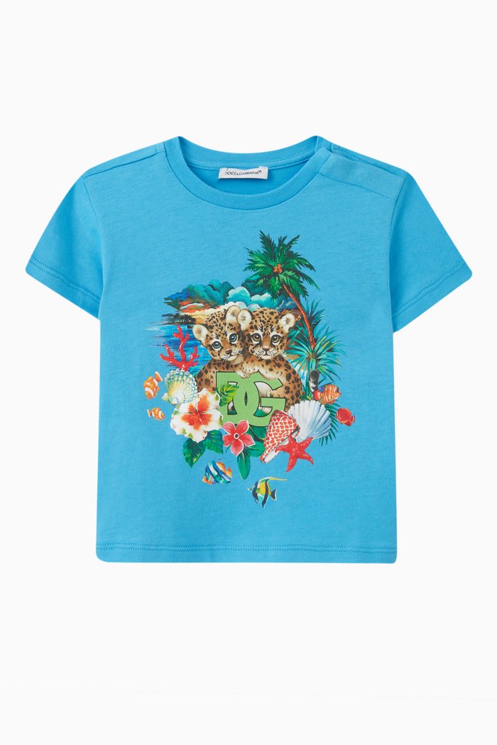 

Graphic-print T-shirt in Jersey, Blue