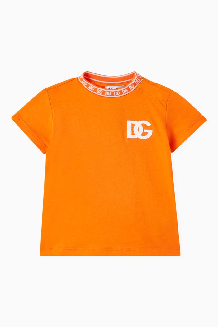 

Logo-embroidered T-shirt in Cotton Jersey, Orange